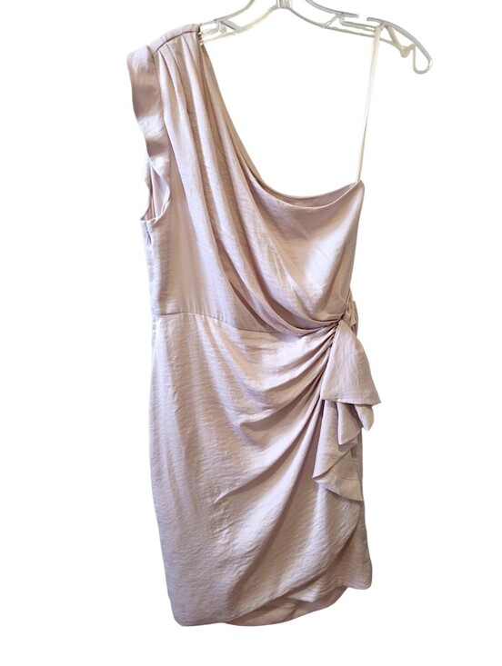 All Saints Dresses & Skirts - AllSaints One Shoulder Draped Cocktail Blush Pink Ruched Mini Dress Size M